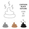 Faeces vector icon in cartoon style for web