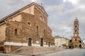 View at the Cathedral of Saint Peter the Apostle and bell tower at Liberty place in Faenza - Italy