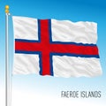 Faeroe official national flag, Danish territory, Europe