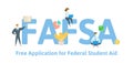 FAFSA, Free Application for Federal Student Aid. Concept with keywords, letters and icons. Flat vector illustration Royalty Free Stock Photo