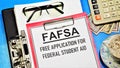 FAFSA. Free application for federal student aid. Royalty Free Stock Photo