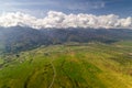 Fagaras mountain in the spring in Romania, aerial view