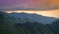 Fagaras mountain summer crest at sunset