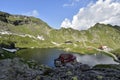 Fagaras Mountains and Balea glacier lake in Romania. Royalty Free Stock Photo