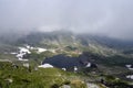 Fagaras Mountains and Balea glacier lake in Romania. Royalty Free Stock Photo