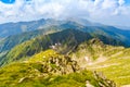 View form the summit of Negoiu Peak in Fagaras Carpathin Mountains, Romania