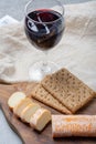 Fagotin cheese with orange coloured rind made from cow milk in caves of Maredsous abbey, Belgium