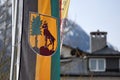 Flag with the city arms of Bad ischl Royalty Free Stock Photo