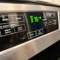 375 Fahrenheit displayed on a stove