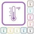 Fahrenheit thermometer medium temperature simple icons