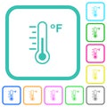 Fahrenheit thermometer medium temperature vivid colored flat icons Royalty Free Stock Photo