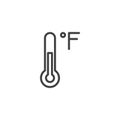 Fahrenheit thermometer outline icon