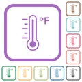 Fahrenheit thermometer warm temperature simple icons