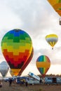 FAI European Hot Air Balloon Championship in Spain. Balloons rising up in the air Royalty Free Stock Photo