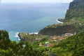 Aerial view of Faial parish, in the northern coast of the island of Madeira, Portugal. Royalty Free Stock Photo