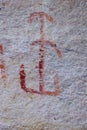 Faicales Cave paintings in prehistory in San Ignacio Cajamarca Peru with figures of hunters and warriors from 5000 to 10000 BC