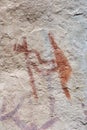 Faicales Cave paintings in prehistory in San Ignacio Cajamarca Peru with figures of hunters and warriors from 5000 to 10000 BC