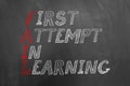 Fail first attempt in learning text on blackboard Royalty Free Stock Photo