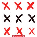 Fail Mark Silhouette Set  Cross Symbols Depicting Errors, Inaccuracies, and Faulty Judgments Royalty Free Stock Photo