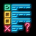 fail task of audit neon glow icon illustration