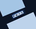 FAIL Word text Written In Wooden Cube blocks on black background. Business crisis concept Royalty Free Stock Photo