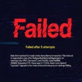 Failed attempt message isolated on white background Royalty Free Stock Photo