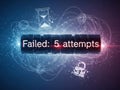 Failed attempts notification icon isolated on white background Royalty Free Stock Photo