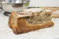 Failed baking home made bread. Royalty Free Stock Photo