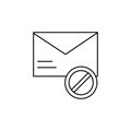 Failed, message, email icon. Simple line, outline vector of information transfer icons for ui and ux, website or mobile
