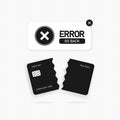 Failed payment banner. Declined transaction, invalid purchase. Error sign. Vector on isolated transparent background. EPS 10 Royalty Free Stock Photo