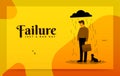 Failed and stressed businessman, concept of business failure