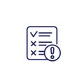 failed test line icon on white Royalty Free Stock Photo