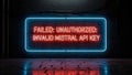 Failed: unauthorized invalid mistral api key Royalty Free Stock Photo