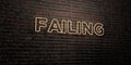 FAILING -Realistic Neon Sign on Brick Wall background - 3D rendered royalty free stock image