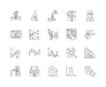 Failure analysis line icons, signs, vector set, outline illustration concept