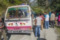 Failure of the bus on a bumpy road Nepalese