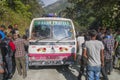 Failure of the bus on a bumpy road Nepalese