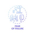 Failure fear concept icon