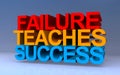 failure teaches success on blue Royalty Free Stock Photo