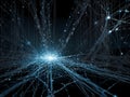Failure of a technologically advanced network, with data streams faltering and connections wavering