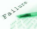 Failure Word Displays Unsuccessful Deficient Or Underachieving