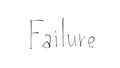 Failure word written on glass, bad luck, poor business strategy, difficulties