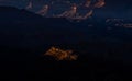 Faint Light Brightens a Plateau Seen from Grandview Point Royalty Free Stock Photo