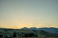 Faint Sun Rays Shine Over Gardiner Montana At Sun Rise Royalty Free Stock Photo