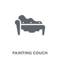 Fainting couch icon from Furniture and household collection.