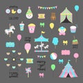 Fair, carnival, circus vector illustrations collection