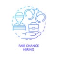 Fair chance hiring blue gradient concept icon