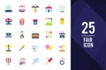 25 Fair Flat icon pack. vector illustration Royalty Free Stock Photo