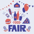 Fair food poster. Poster for state fair, country festival. Royalty Free Stock Photo