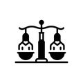 Black solid icon for Fair, impartial and balance Royalty Free Stock Photo